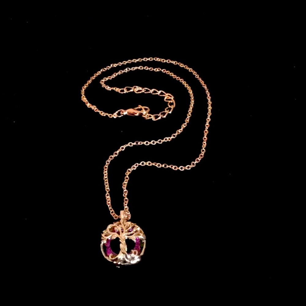 Rose Gold Colored Tree of Life Necklace